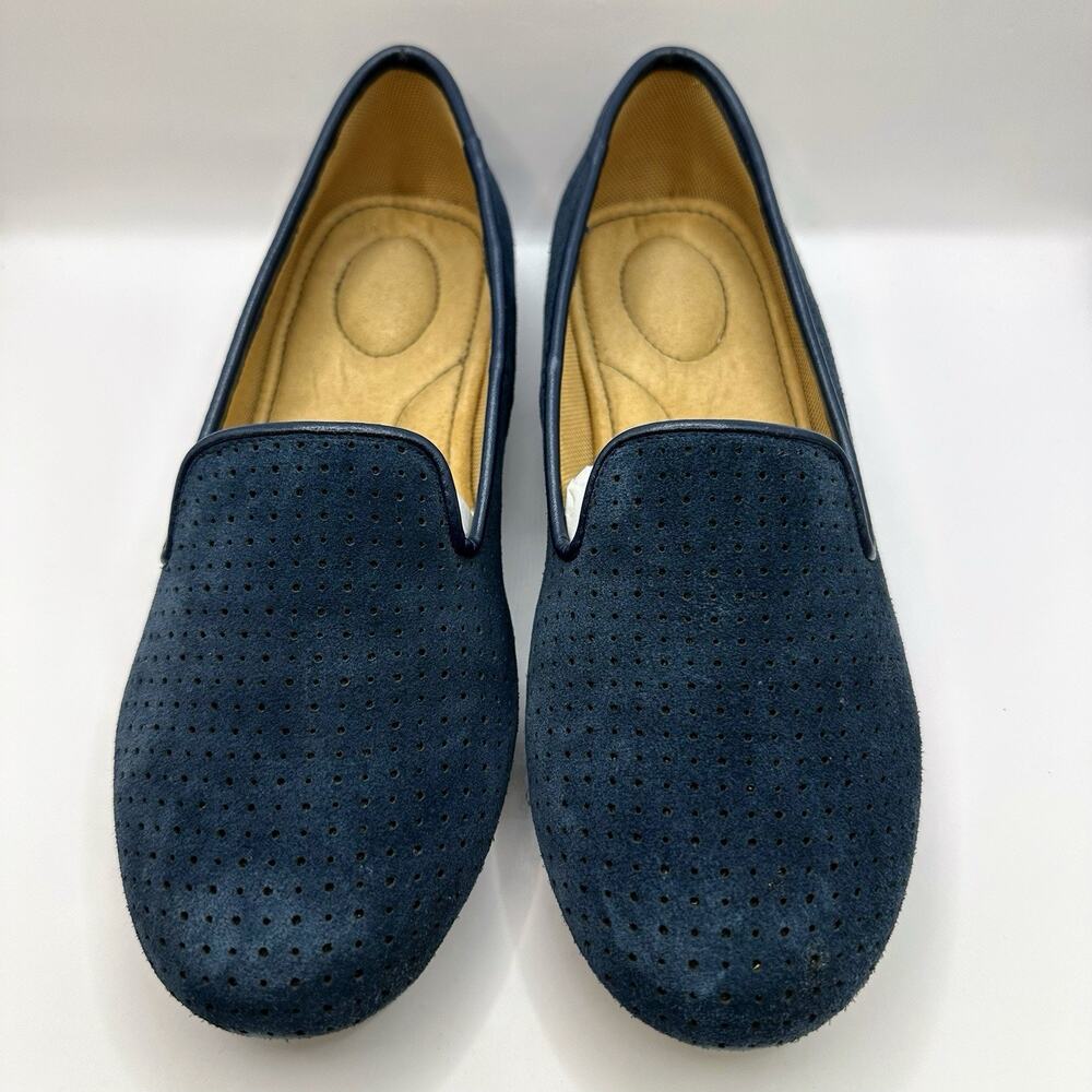 Harmony 783 Navy Blue Perforated Suede Conductive Earthing Grounding Shoes Sz 8